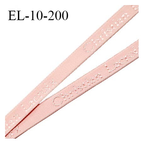 Elastique lingerie 10 mm très haut de gamme élastique souple couleur rose camélia inscription Christian Lacroix prix au mètre