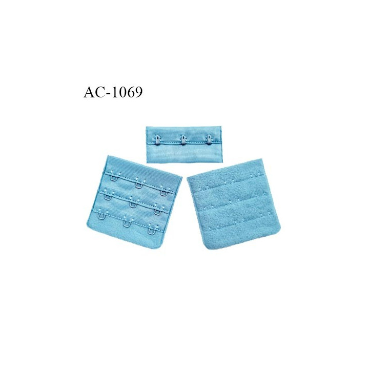 Agrafe 57 mm attache SG haut de gamme couleur bleu polaire 3 rangées 3 crochets fabriqué en France prix à l'unité