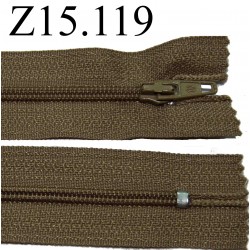 fermeture zip à glissière longueur 15 cm couleur vert kaki non séparable largeur 2,5 cm zip nylon