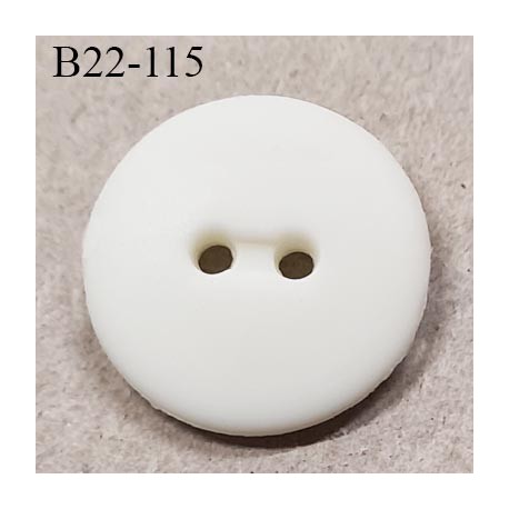 Bouton 22 mm en pvc couleur naturel écru mat fixation 2 trous diamètre 22 millimètres