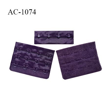 Agrafe 76 mm attache SG haut de gamme couleur violet chianti 3 rangées 4 crochets largeur 76 mm hauteur 57 mm prix à l'unité