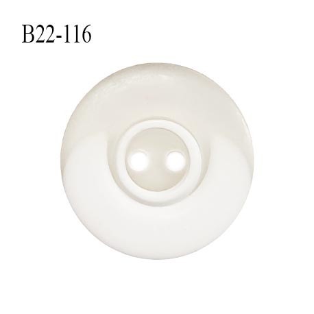 Bouton 22 mm en pvc couleur naturel 2 trous diamètre 22 mm prix à la pièce