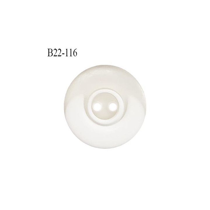 Bouton 22 mm en pvc couleur naturel 2 trous diamètre 22 mm prix à la pièce