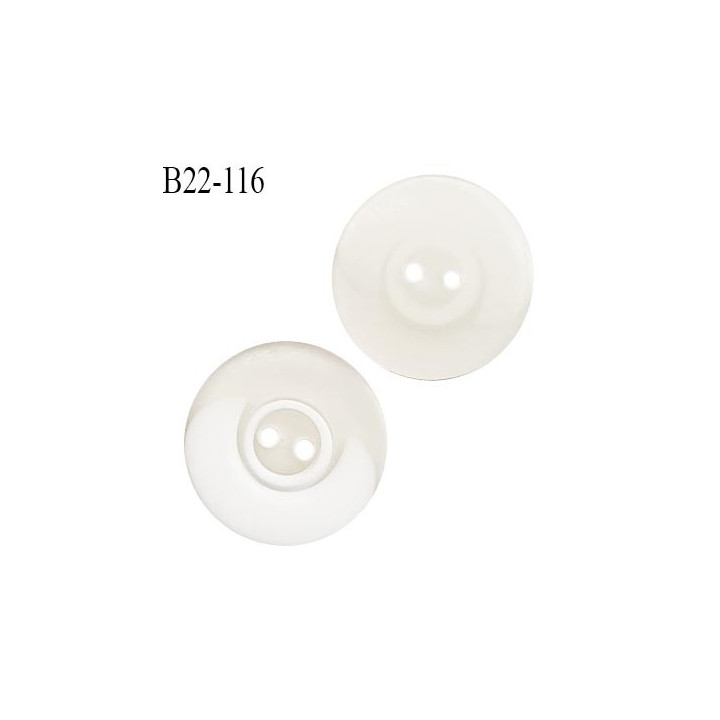 Bouton 22 mm en pvc couleur naturel 2 trous diamètre 22 mm prix à la pièce