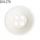 Bouton 18 mm en pvc couleur naturel 4 trous diamètre 18 mm épaisseur 5 mm prix à la pièce