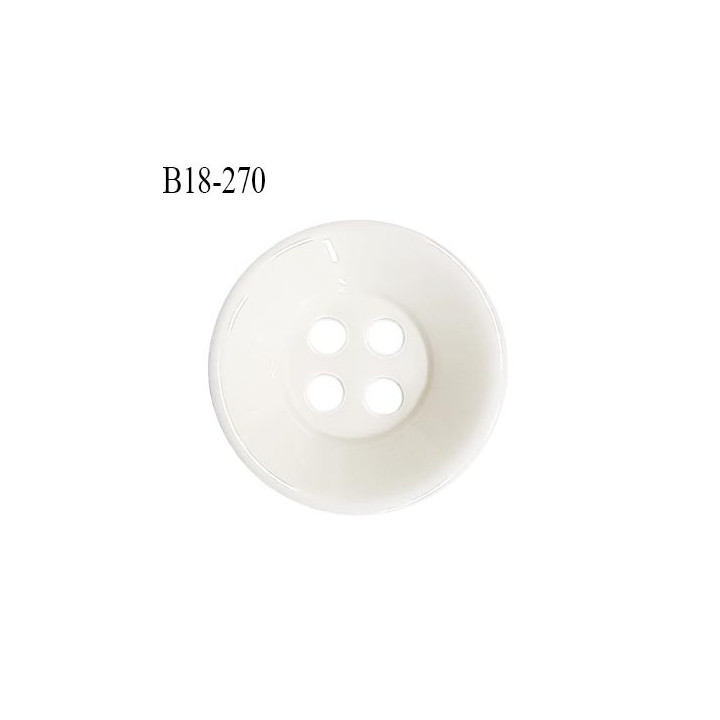 Bouton 18 mm en pvc couleur naturel 4 trous diamètre 18 mm épaisseur 5 mm prix à la pièce