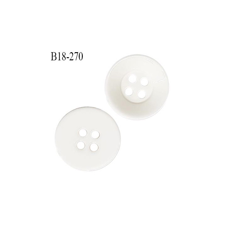 Bouton 18 mm en pvc couleur naturel 4 trous diamètre 18 mm épaisseur 5 mm prix à la pièce
