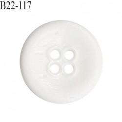 Bouton 22 mm en pvc couleur blanc 4 trous diamètre 22 mm épaisseur 4 mm prix à la pièce