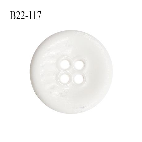 Bouton 22 mm en pvc couleur blanc 4 trous diamètre 22 mm épaisseur 4 mm prix à la pièce