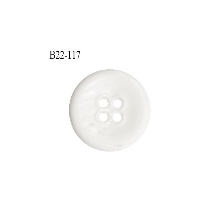 Bouton 22 mm en pvc couleur blanc 4 trous diamètre 22 mm épaisseur 4 mm prix à la pièce