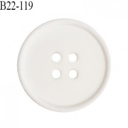 Bouton 22 mm en pvc couleur naturel 4 trous diamètre 22 mm épaisseur 3.5 mm prix à la pièce