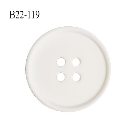 Bouton 22 mm en pvc couleur naturel 4 trous diamètre 22 mm épaisseur 3.5 mm prix à la pièce