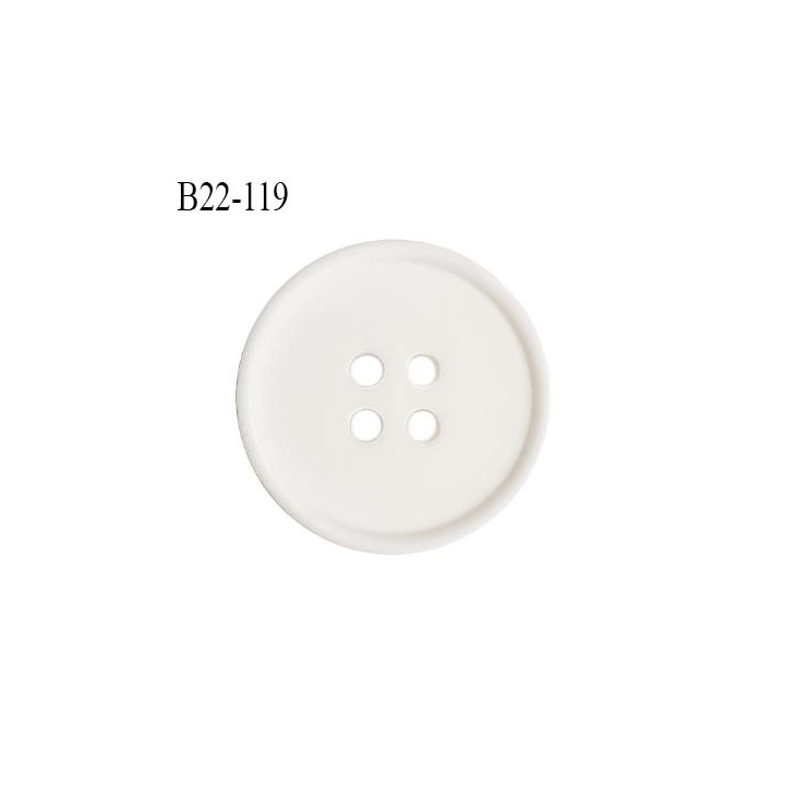 Bouton 22 mm en pvc couleur naturel 4 trous diamètre 22 mm épaisseur 3.5 mm prix à la pièce