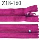fermeture zip 18 cm couleur pivoine non séparable largeur 2.4 cm glissière nylon largeur 4 mm longueur 18 cm