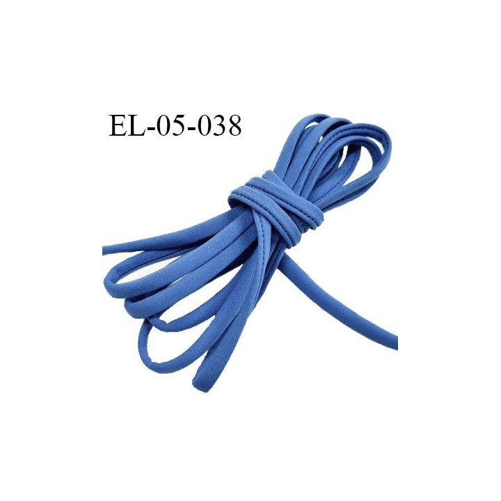 Cordon élastique 5 mm ou cache armature lingerie et bain couleur bleu océan lycra extensible prix au mètre