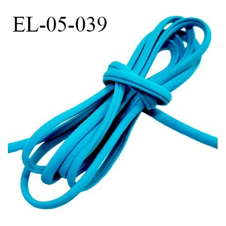 Cordon élastique 5 mm ou cache armature lingerie et bain couleur bleu lagon lycra extensible prix au mètre