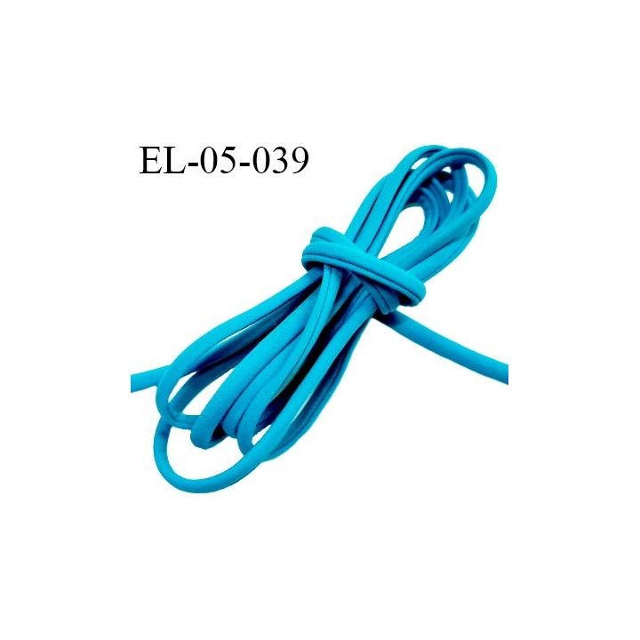 Cordon élastique 5 mm ou cache armature lingerie et bain couleur bleu lagon lycra extensible prix au mètre