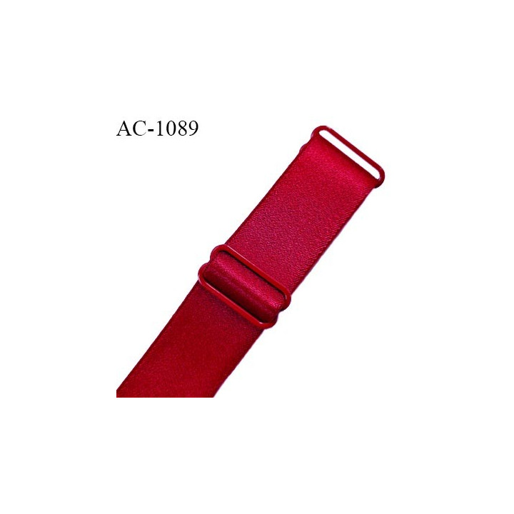 Bretelle lingerie SG 24 mm très haut de gamme couleur rouge tentation brillant avec 2 barrettes longueur 37 cm prix à l'unité
