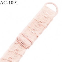 Bretelle lingerie SG 16 mm très haut de gamme couleur rose pâle brillant longueur 30 cm prix à l'unité