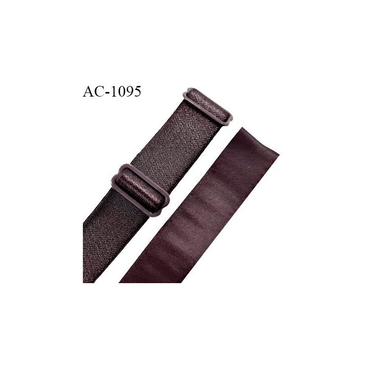 Bretelle lingerie SG 24 mm très haut de gamme couleur marron brillant longueur 32 cm prix à l'unité