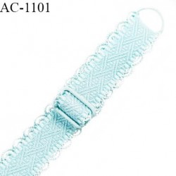 Bretelle lingerie SG 16 mm très haut de gamme couleur bleu lagon brillant longueur 37 cm prix à l'unité