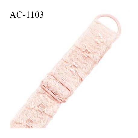 Bretelle lingerie SG 14 mm très haut de gamme couleur rose pâle brillant longueur 40 cm prix à l'unité
