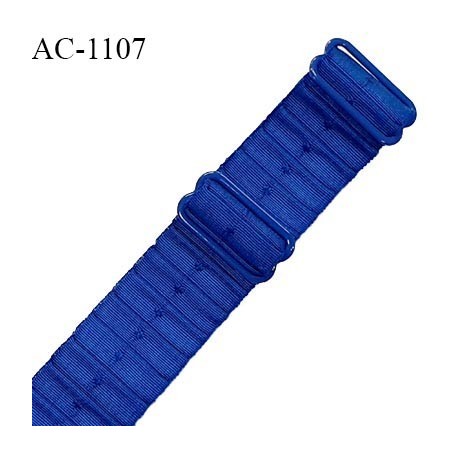 Bretelle lingerie SG 19 mm très haut de gamme couleur nuit bleue brillant avec 2 barrettes longueur 32 cm prix à l'unité