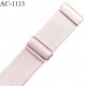 Bretelle lingerie SG 19 mm très haut de gamme couleur gris rosé brillant avec 2 barrettes longueur 37 cm prix à l'unité
