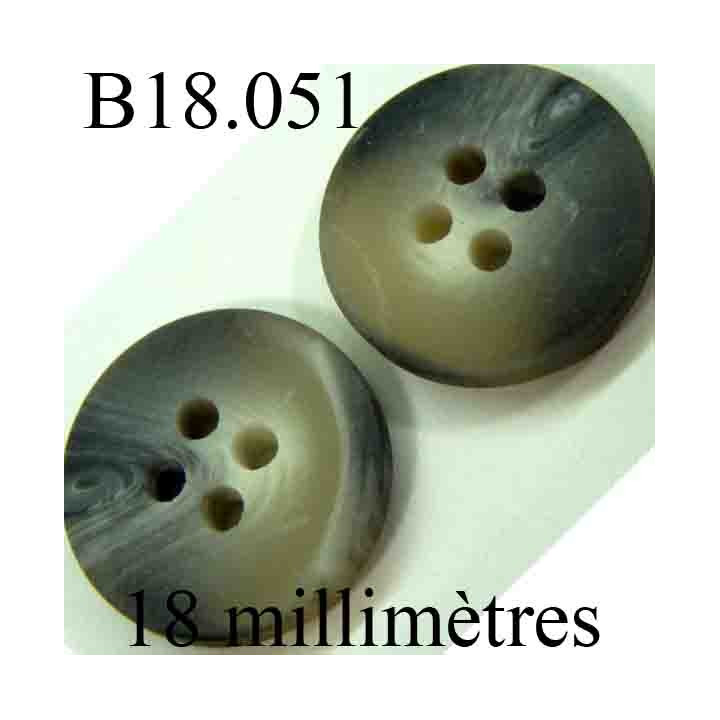 bouton 18 mm couleur gris noir et anthracite mat 4 trous diamètre 18 mm