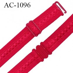 Bretelle lingerie SG 16 mm très haut de gamme couleur rouge avec 1 barrette + 1 crochet + 1 boucle clip prix à la pièce