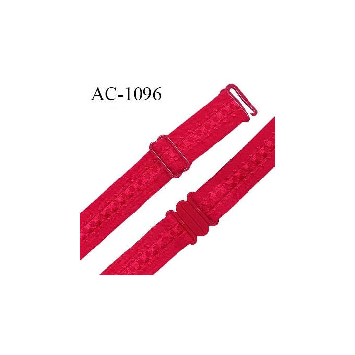 Bretelle lingerie SG 16 mm très haut de gamme couleur rouge avec 1 barrette + 1 crochet + 1 boucle clip