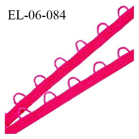 Elastique boutonnière picot 6 mm spécial lingerie haut de gamme couleur rose fabriqué en France largeur 6 mm prix au mètre