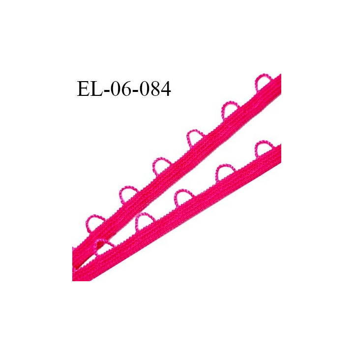 Elastique boutonnière picot 6 mm spécial lingerie haut de gamme couleur rose fabriqué en France largeur 6 mm prix au mètre