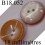 bouton 18 mm couleur orange pailleté et nacré blanc en forme de coquille 2 trous diamètre 18 mm