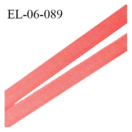 Elastique 6 mm fin spécial lingerie polyamide élasthanne couleur corail grande marque fabriqué en France prix au mètre