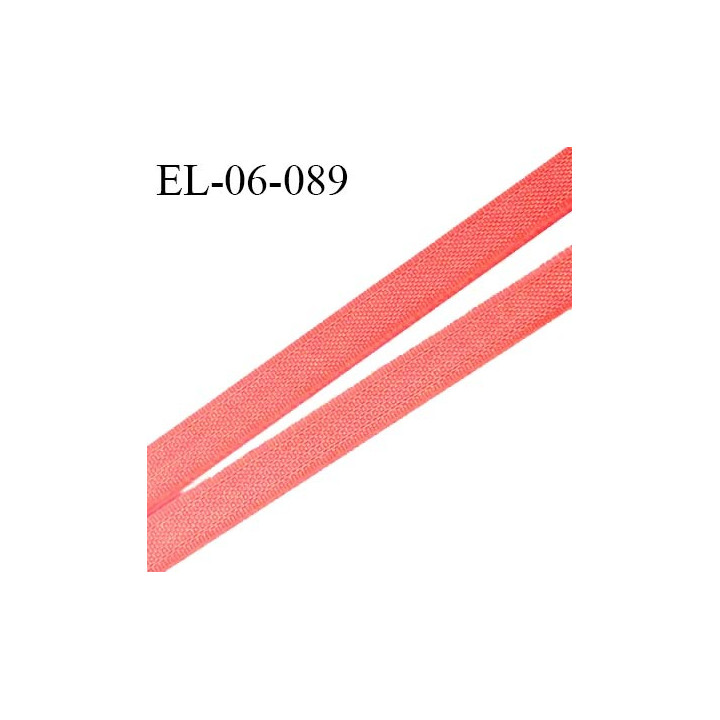 Elastique 6 mm fin spécial lingerie polyamide élasthanne couleur corail grande marque fabriqué en France prix au mètre