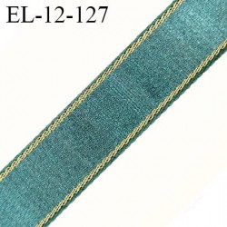 Elastique 12 mm bretelle lingerie haut de gamme fabriqué en France couleur jade et or élastique souple et brillant prix au mètre