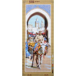 Canevas à broder 25 x 60 cm marque SEG de Paris thème l'orient "retour du souk" fabrication française