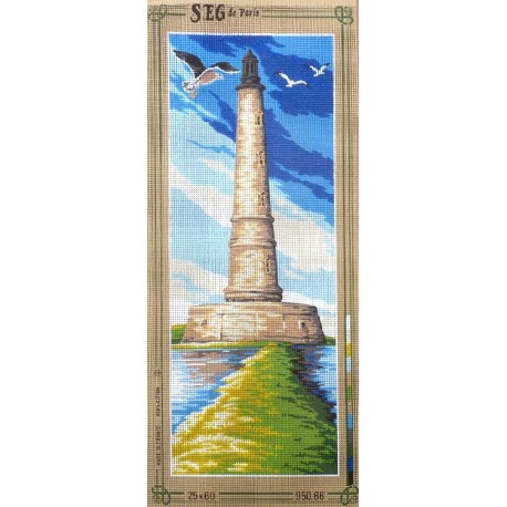 Canevas à broder 25 x 60 cm marque SEG de Paris thème le phare fabrication française