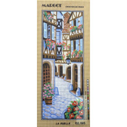 Canevas à broder 25 x 60 cm marque SEG de Paris thème la ruelle fabrication française