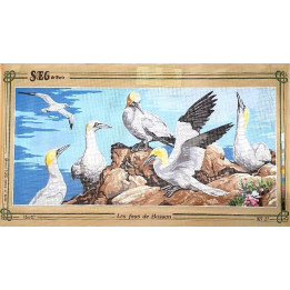 Canevas à broder 45 x 80 cm marque SEG de Paris thème LES FOUS DE BASSAN  fabrication française