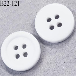 Bouton 22 mm en pvc couleur naturel 4 trous diamètre 22 mm épaisseur 4 mm prix à la pièce