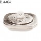 Bouton 34 mm en pvc couleur blanc sur socle couleur chrome accroche avec un anneau prix à l'unité