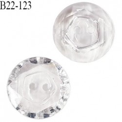 Bouton 22 mm pvc effet cristal 2 trous diamètre 22 mm épaisseur 4 mm prix à l'unité