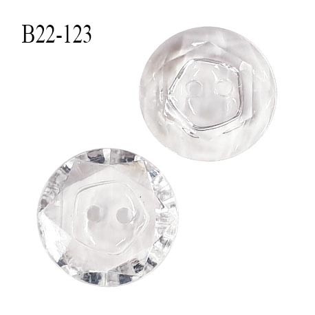 Bouton 22 mm pvc effet cristal 2 trous diamètre 22 mm épaisseur 4 mm prix à l'unité