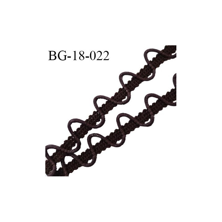 Galon boutonnière sur galon cordon coton ciré largeur 18 mm couleur marron prix au mètre