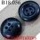 bouton 18 mm couleur noir brillant bonbé sur une face et avec un renfoncement sur l'autre 4 trous diamètre 18 mm