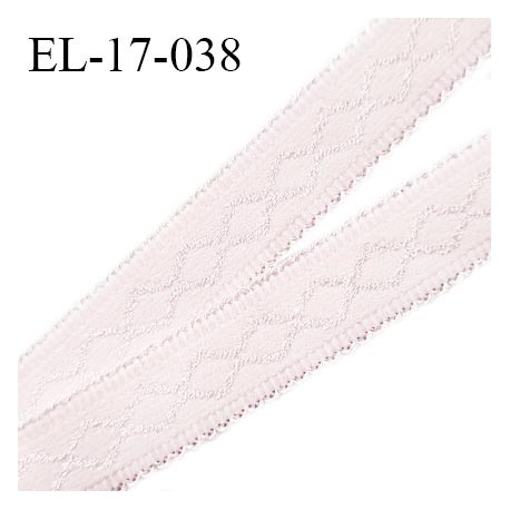 Elastique 17 mm haut de gamme couleur rose jasmin avec motif en surpiqûre fabriqué en France largeur 17 mm prix au mètre