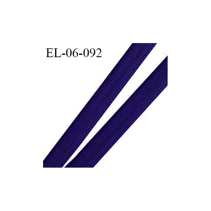 Elastique 6 mm fin spécial lingerie polyamide élasthanne couleur bleu marine grande marque fabriqué en France prix au mètre