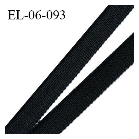 Elastique 6 mm fin spécial lingerie polyamide élasthanne couleur noir grande marque fabriqué en France prix au mètre